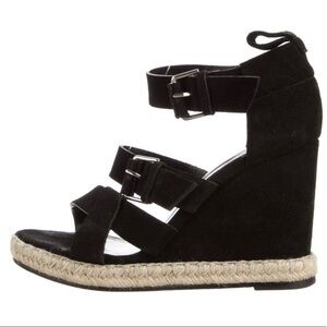 Balenciaga black suede espadrilles